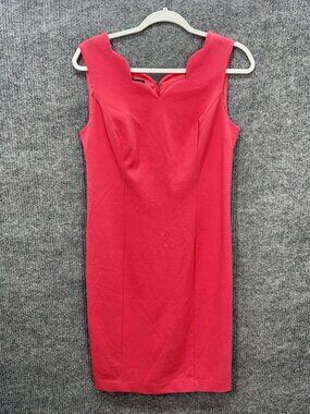 Talbots Dress Womens 8P Pink Scallop Neck Shift Knit Wedding Church Career NEW